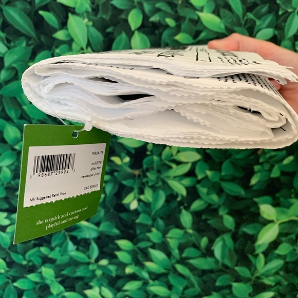 Kate Spade Glitzy Ritzy Newspaper Clutch Tyvek - Picture 6 of 8